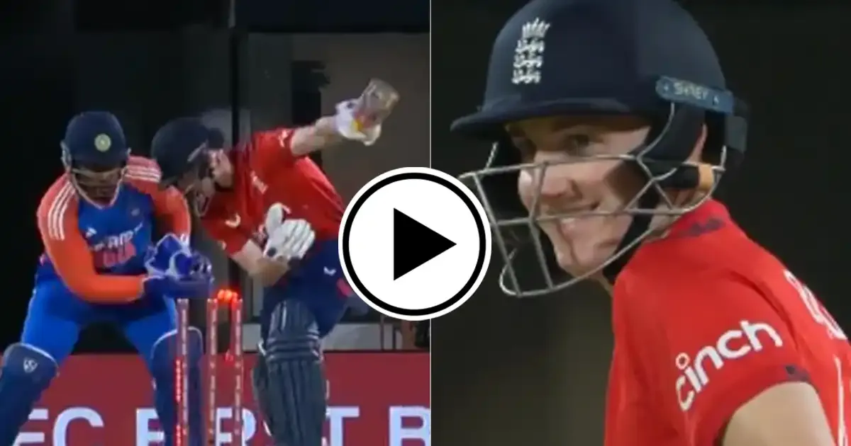 harry brook sheepishly smiles after 1