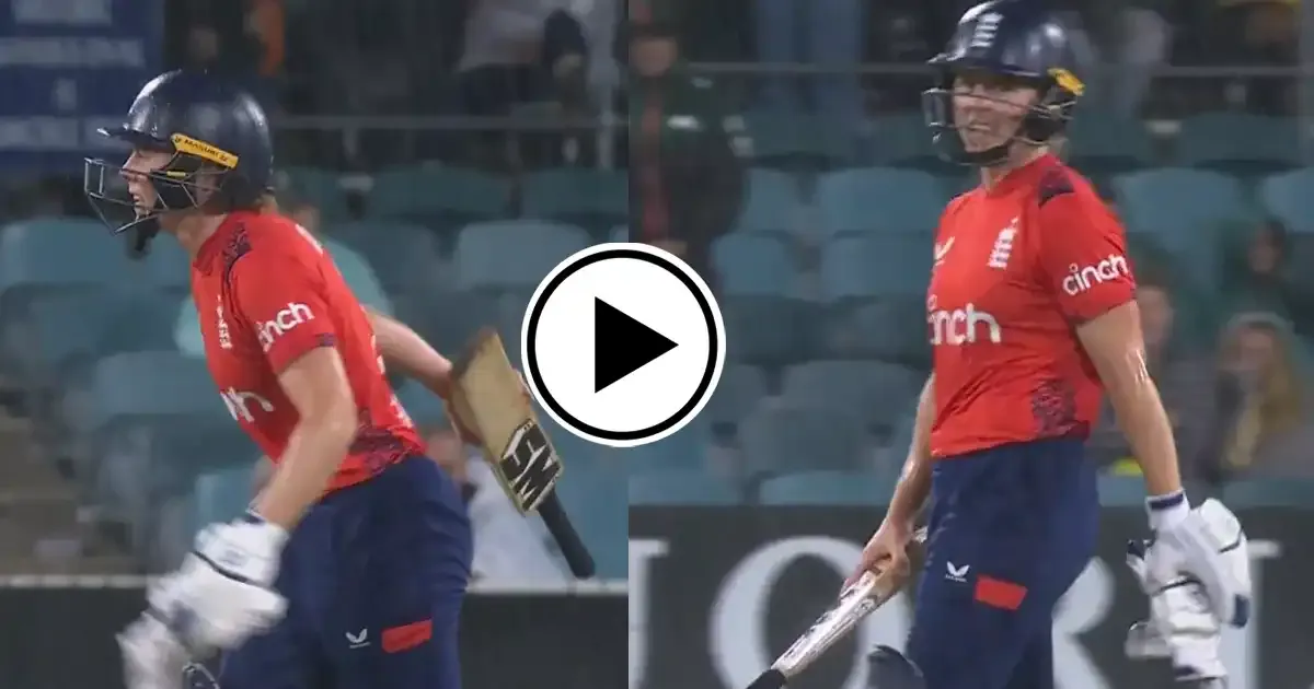 heather knight throws her bat in frustration as england lose second t20i