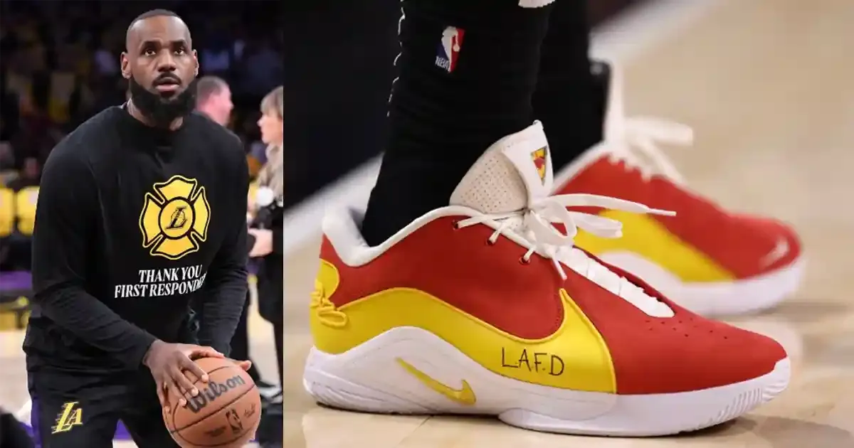 lebron james pays tribute to los angeles fire department with special mention on his shoes