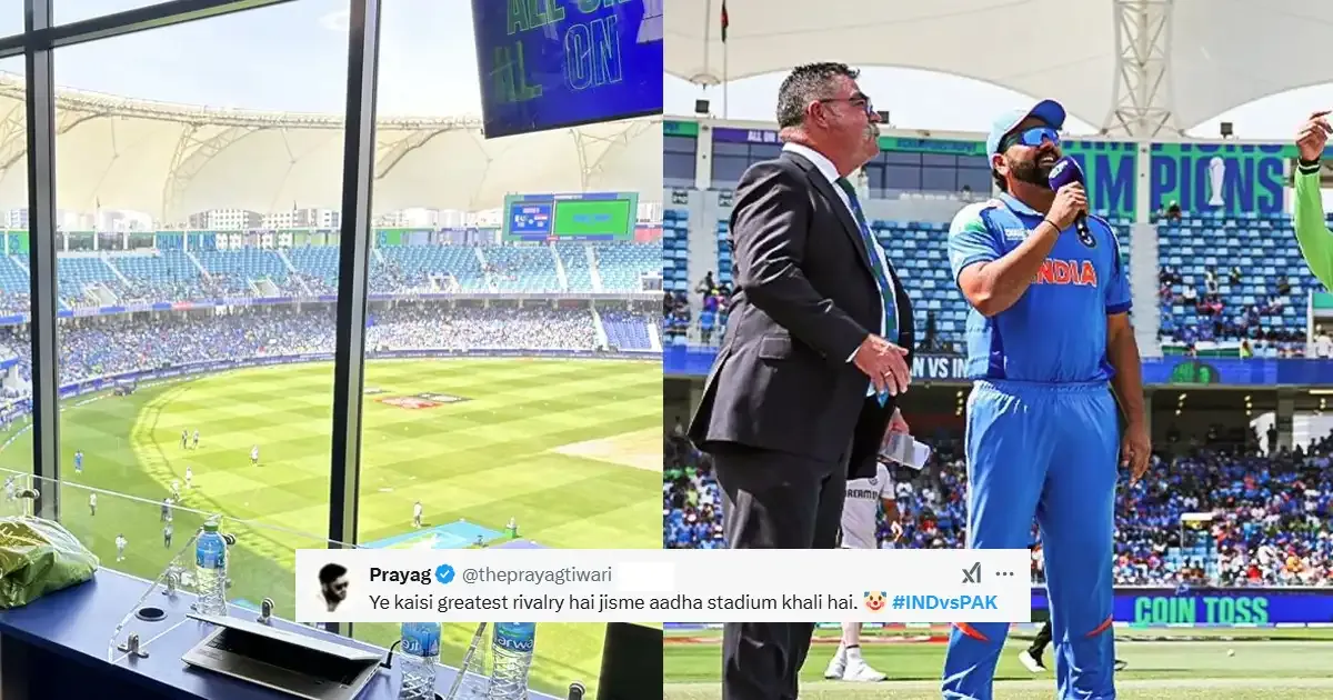 fans go berserk after empty stands spotted in pak vs ind ct 2025