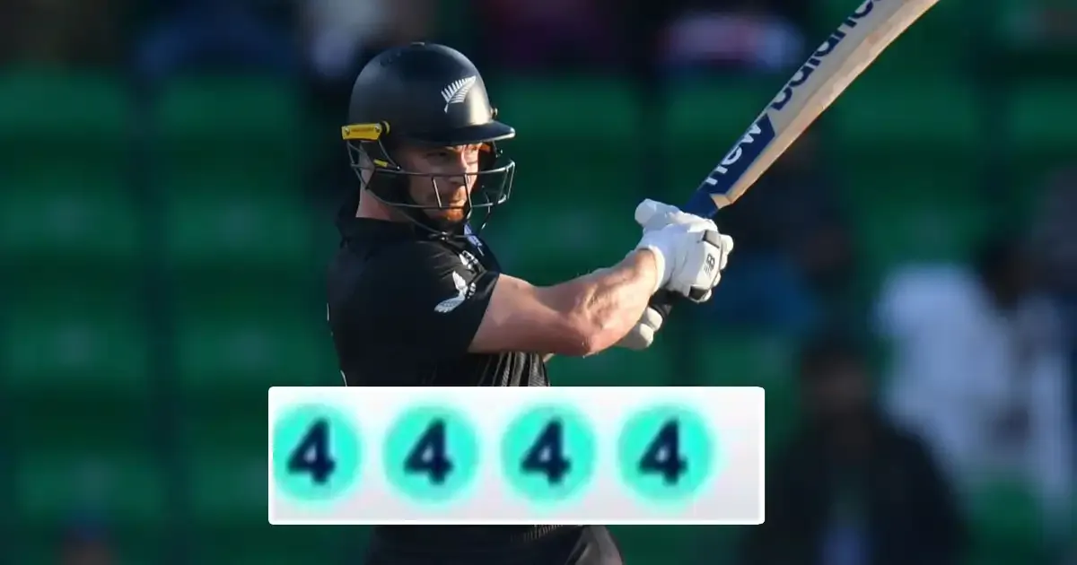 glenn phillips smashes four consecutive fours during sa vs nz champions trophy semi final