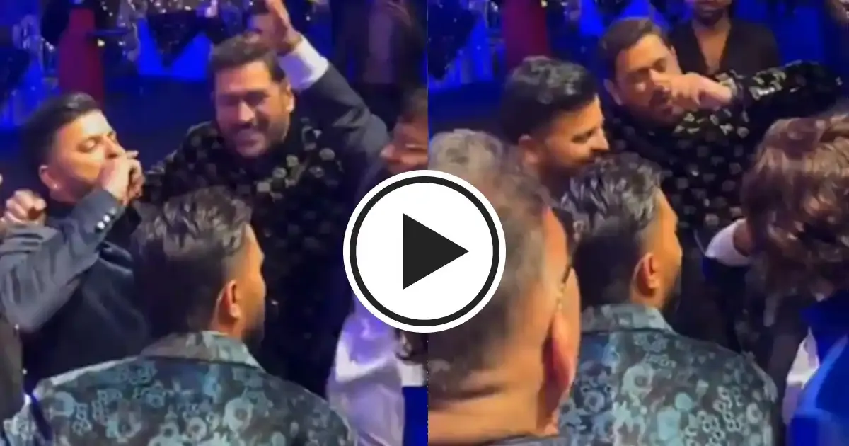 ms dhoni and suresh raina groove on dama dam mast qalandar at rishabh pant s sister s sangeet ceremony
