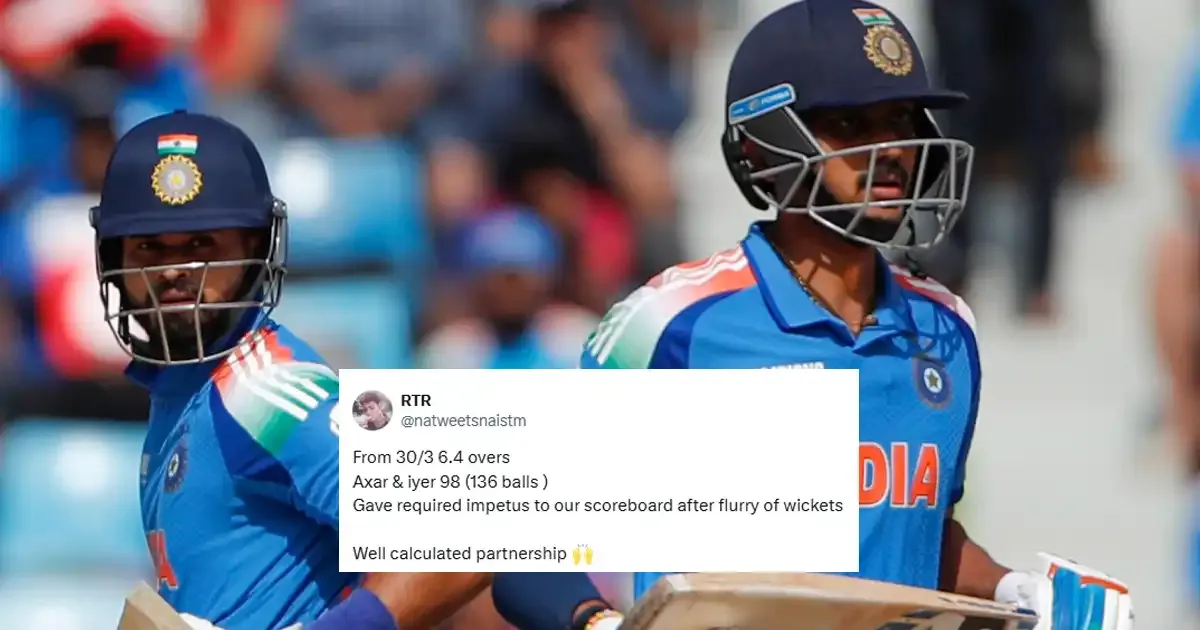 netizen react as shreyas iyer and axar patel resurrect india s innings vs nz in ct 2025