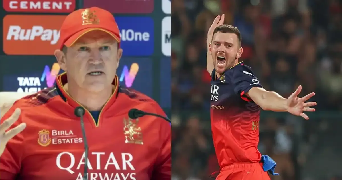 article rcb head coach hails josh hazlewood for his potm award vs rr in ipl 2025