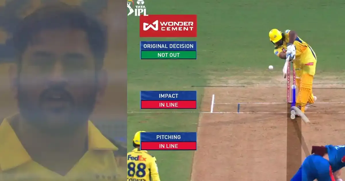 ms dhoni reacts on camera after dc wicketkeeper abishek porel misses drs against csk in ipl 2025