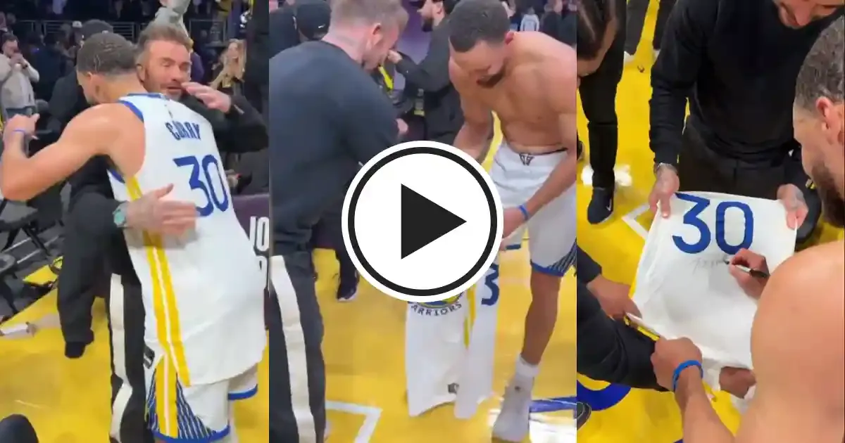 stephen curry gifts signed jersey to football legend david beckham