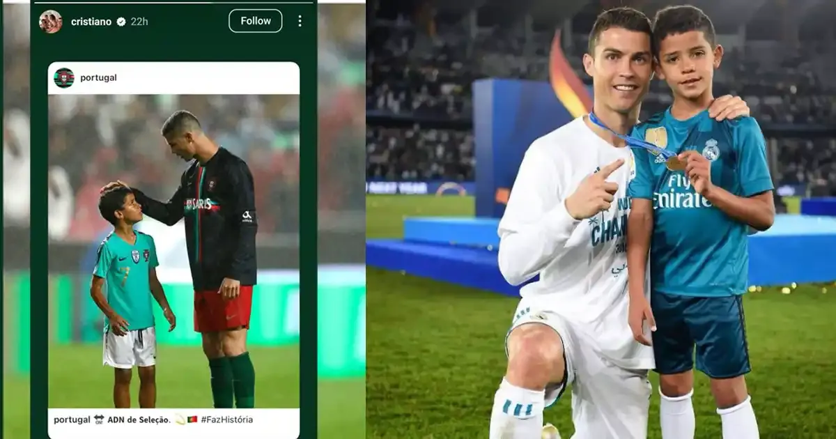 cristiano ronaldo feels proud on his eldest son s magnificent achievement posts emotional story on instagram