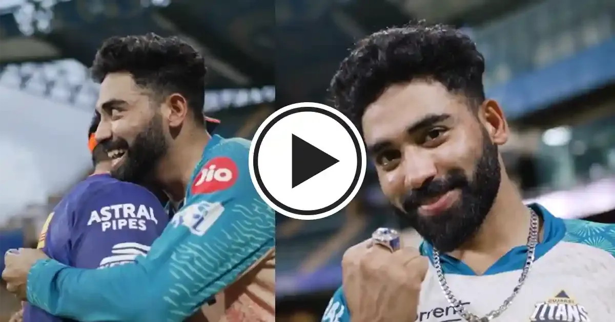 mohammed siraj receives special ring from rohit sharma ahead of ipl 2025 game between mi and gt