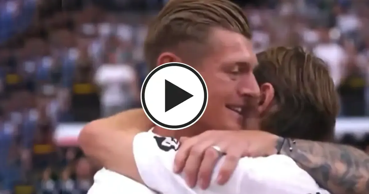 toni kroos hugs luka modric with tears in eyes in final game of latter for real madrid