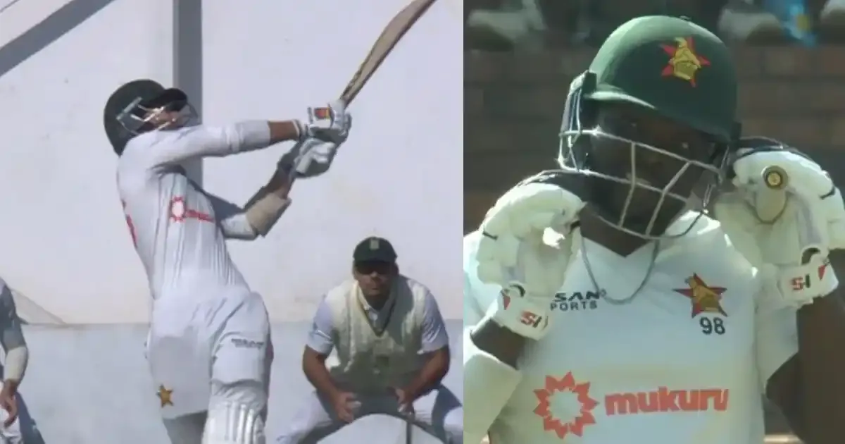 brian bennett gets hit on head by kwena maphaka replaced by concussion sub prince masvaure in zim vs sa 1st test