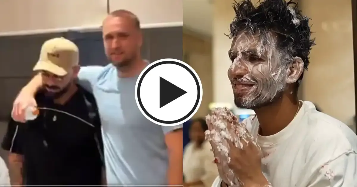 jitesh sharma hilariously declines to smash cake on virat kohli s face after crashing birthday celebration