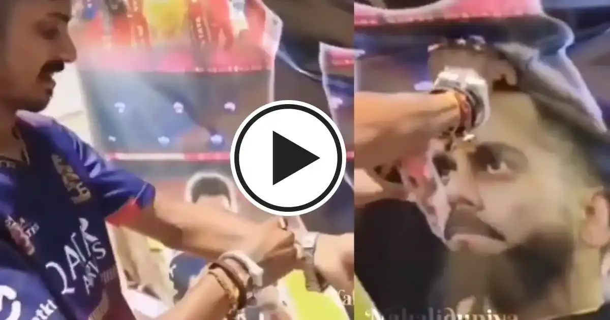 rcb fan slits his wrist and puts blood tilak on virat kohli s picture