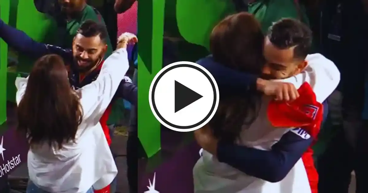 virat kohli and anushka sharma share emotional hug after rcb win ipl title for the first time ever sportstiger