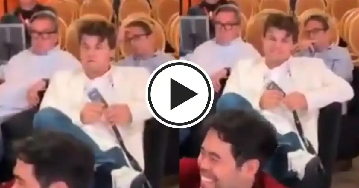 hans nieman laughs on magnus carlsen s joke in meeting before freestyle chess in las vegas sportstiger 1