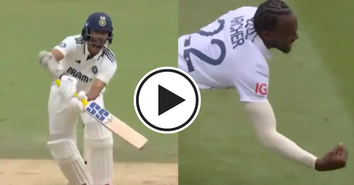 jofra archer takes sensational catch in follow through to dismiss washington sundar in lord s test