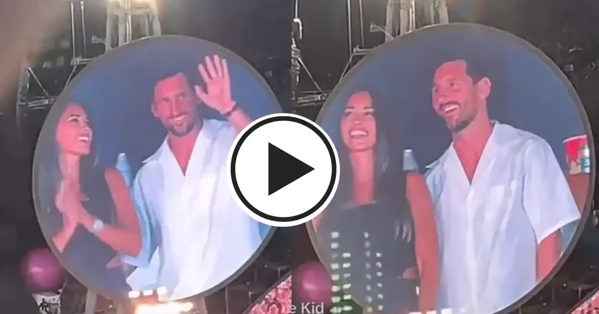 lionel messi and wife antonela get featured on coldplay s viral kiss cam