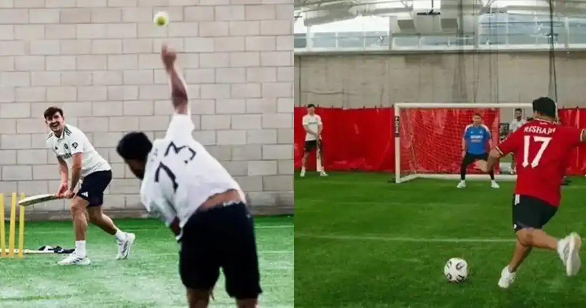 mohammed siraj bowls to harry maguire rishabh pant takes penalty with bruno fernandes ahead of 4th test vs england