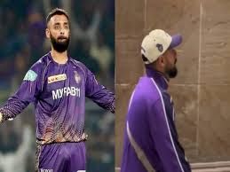 doubts loom over varun chakravarthy s participation in rest of games as kkr mystery spinner spotted in crutches