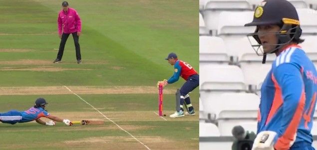 kya kar raha hai yaar ishan abhishek sharma reacts after costly run out during umpire review